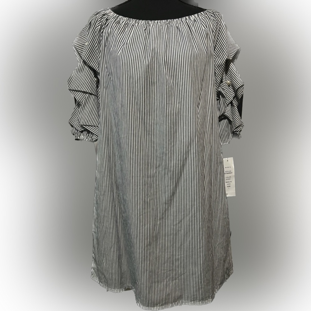 Women’s blue and white striped dress